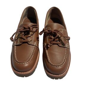 MICHAEL KORS COLLECTION Women’s Size 9.5 Kearney Leather Boat Shoe loafers